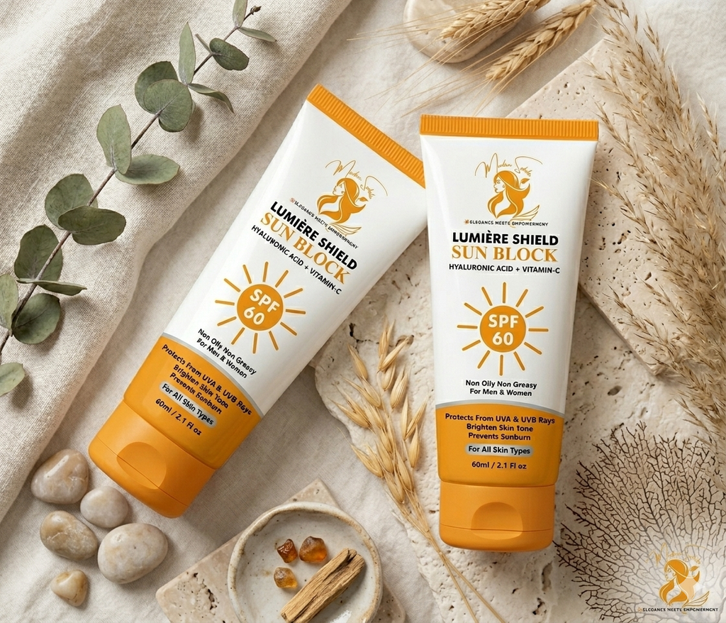 LUMIÈRE SHIELD SUN BLOCK | SPF 60 | Hyaluronic Acid + Vitamin-C