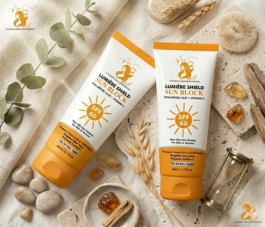 LUMIÈRE SHIELD SUN BLOCK | SPF 60 | Hyaluronic Acid + Vitamin-C