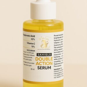 Sahiglo Double Action Serum (30ml)  
Powered by Hyaluronic Acid 0.2% + Vitamin C 10%
